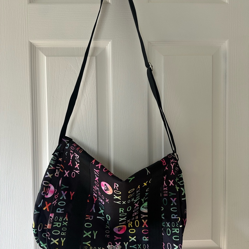 Roxy Black Shoulder Bag with Colorful Accents